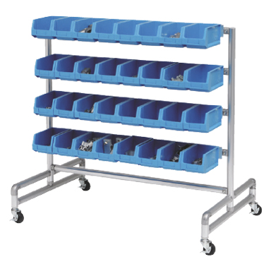 rack with containers